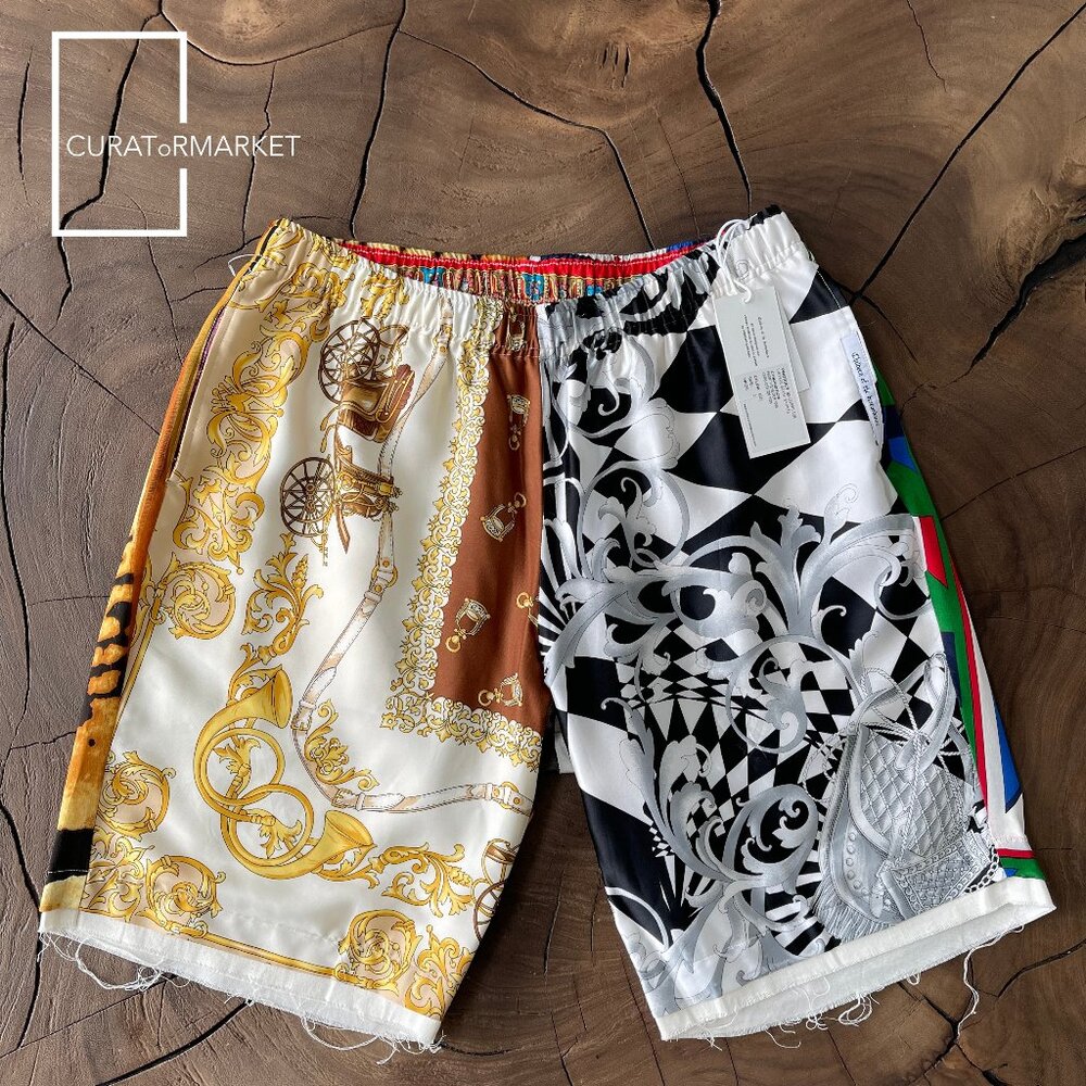 Children of the Discordance Sz2 Vintage Scarf 1 of 1 Baroque Pattern Shorts SS20
